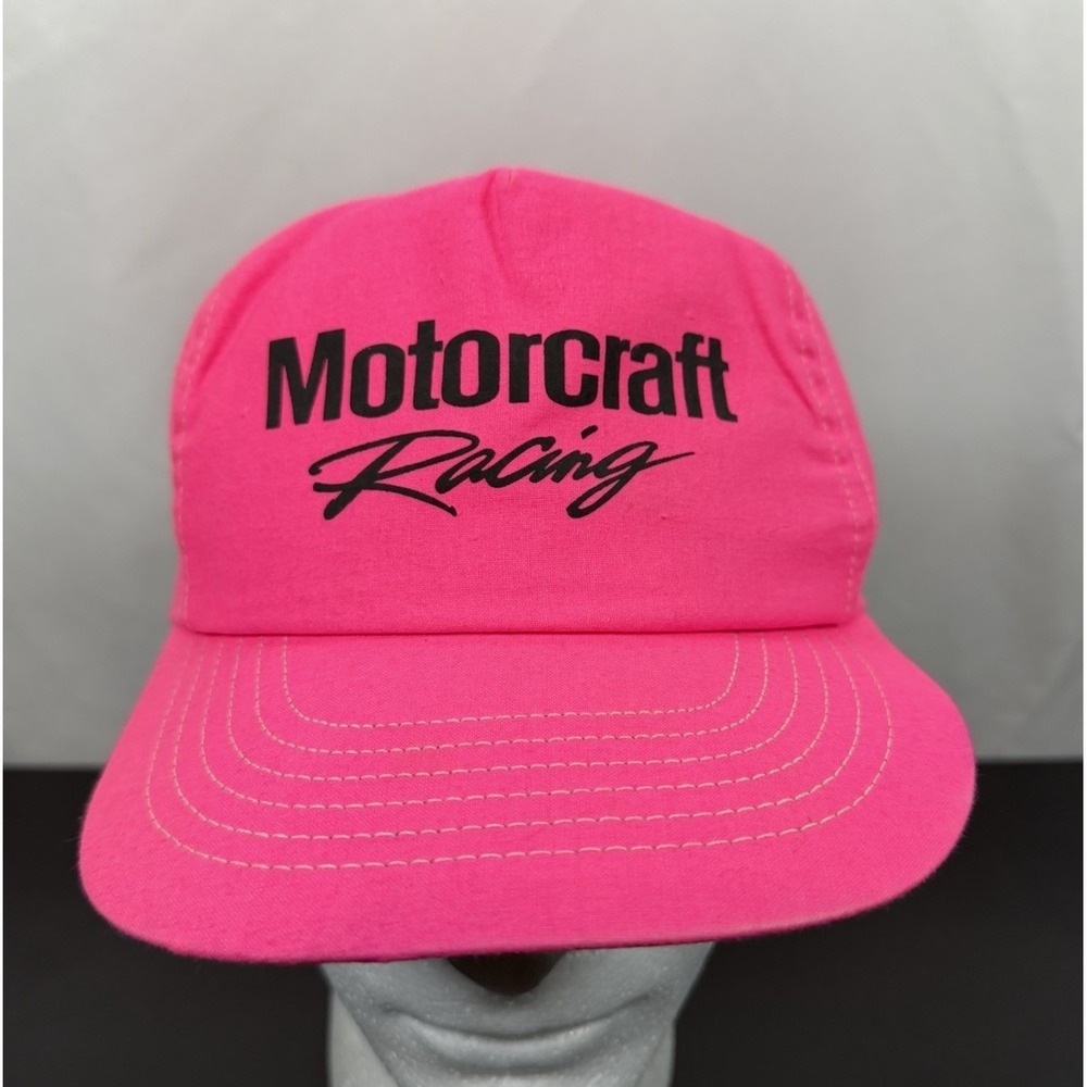 Vintage Motorcraft Racing Snapback Neon Pink Hat Made in USA